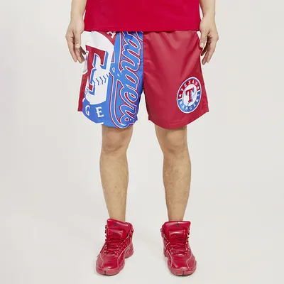 Pro Standard Mens Pro Standard Rangers Mash Woven Shorts - Mens Red Size M