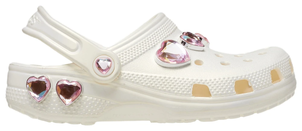 Crocs Girls Classic Iridescent Hearts Clogs