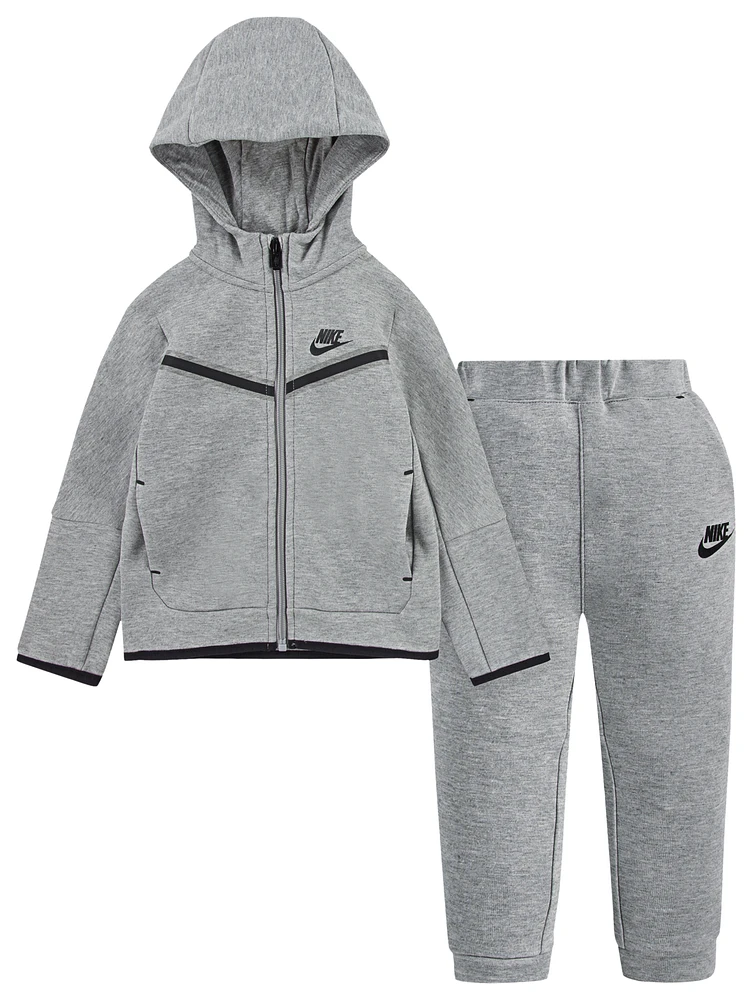 Nike Girls Nike Tech Fleece Set - Girls' Toddler Dark Grey Heather/Black Size 4T