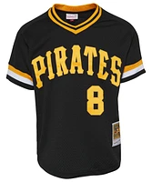 Mitchell & Ness Mens Mitchell & Ness Pirates BP Pullover Jersey - Mens Black Size M