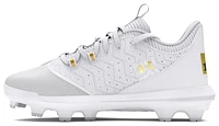 Under Armour Boys Harper 9 TPU JR - Boys' Grade School Baseball Shoes White/Metallic Gold/White