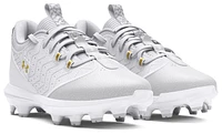 Under Armour Boys Harper 9 TPU JR - Boys' Grade School Baseball Shoes White/Metallic Gold/White