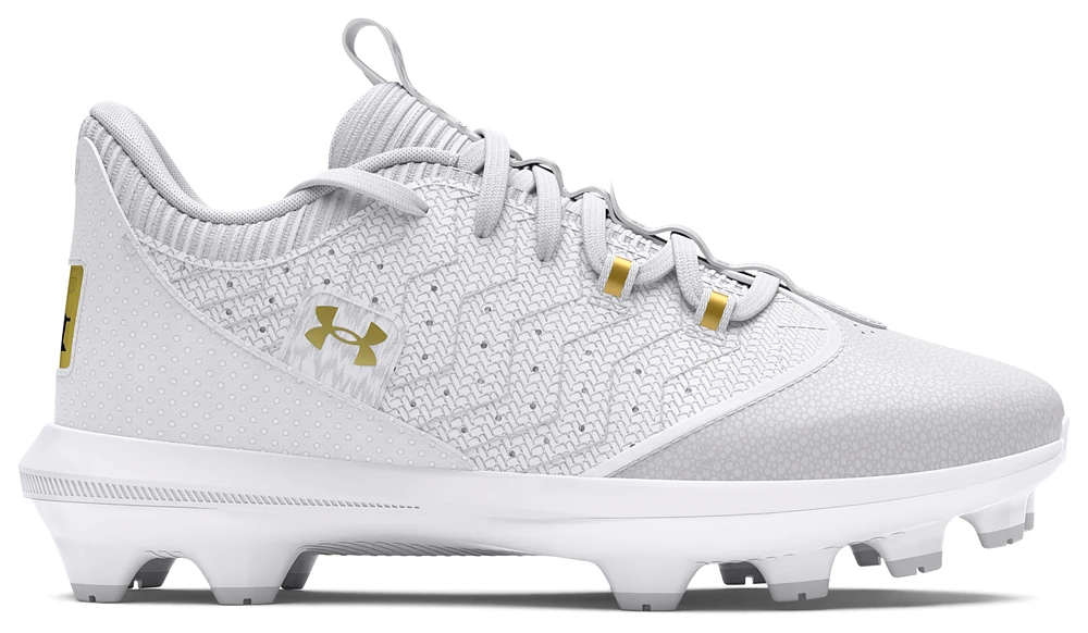 Under Armour Boys Harper 9 TPU JR - Boys' Grade School Baseball Shoes White/Metallic Gold/White