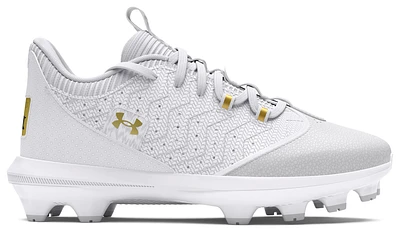 Under Armour Boys Harper 9 TPU JR - Boys' Grade School Baseball Shoes White/Metallic Gold/White