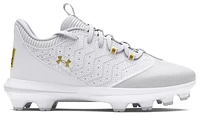 Under Armour Boys Harper 9 TPU JR - Boys' Grade School Baseball Shoes White/Metallic Gold/White