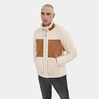 UGG Mens Keane Full Zip Jacket - Cream/Chestnut