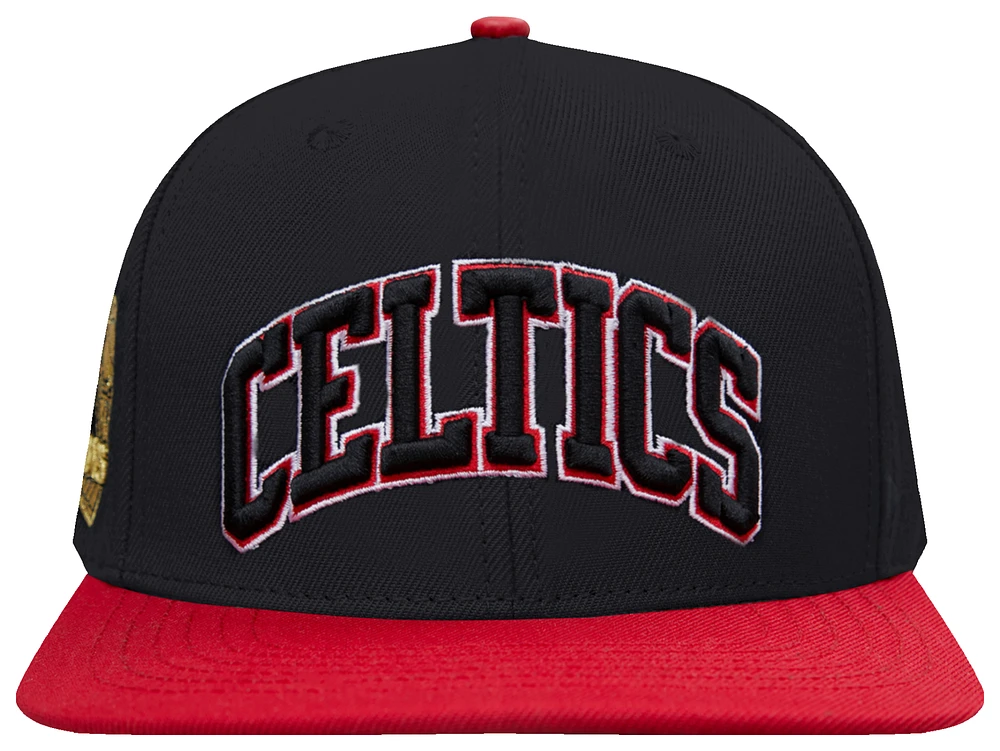 Pro Standard Pro Standard Celtics Half Court Wool Snapback Hat - Adult Black/Red/Black Size One Size