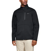 Under Armour Mens Under Armour ColdGear Infared Shield Full-Zip Hybrid Jacket - Mens Black/Pitch Grey Size 3XL