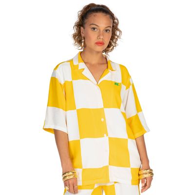 Melody Ehsani Check Me Out Resort Button Up T-Shirt - Women's