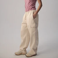 Cozi Womens Wide Leg Cargo Pants - White