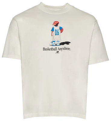 New Balance Mens Hoops Graphic T-Shirt - Sea Salt/Multi