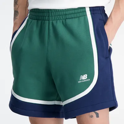 New Balance Mens New Balance Hoops Shorts - Mens Navy/Green Size S