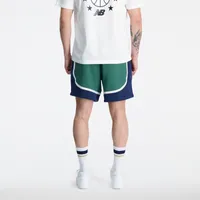 New Balance Mens Hoops Shorts - Navy/Green