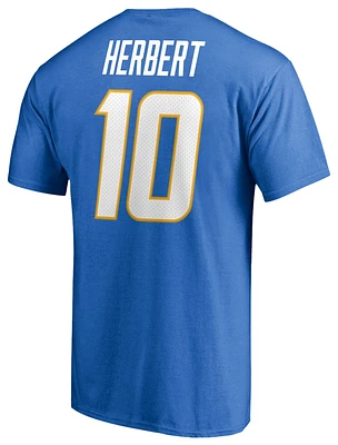 Fanatics Mens Justin Herbert Fanatics Chargers Icon Name & Number T-Shirt