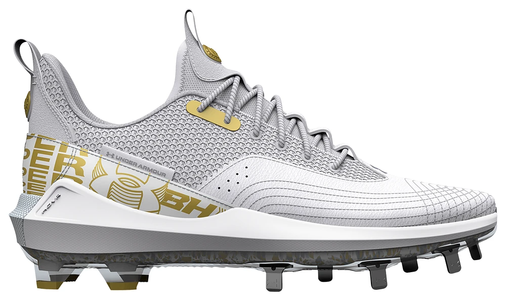 Under Armour Mens Harper 7 Low ST - Baseball Shoes White/White/Gold