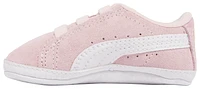 PUMA Girls Suede Crib - Girls' Infant Basketball Shoes White/Pink