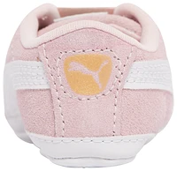 PUMA Girls Suede Crib - Girls' Infant Basketball Shoes White/Pink