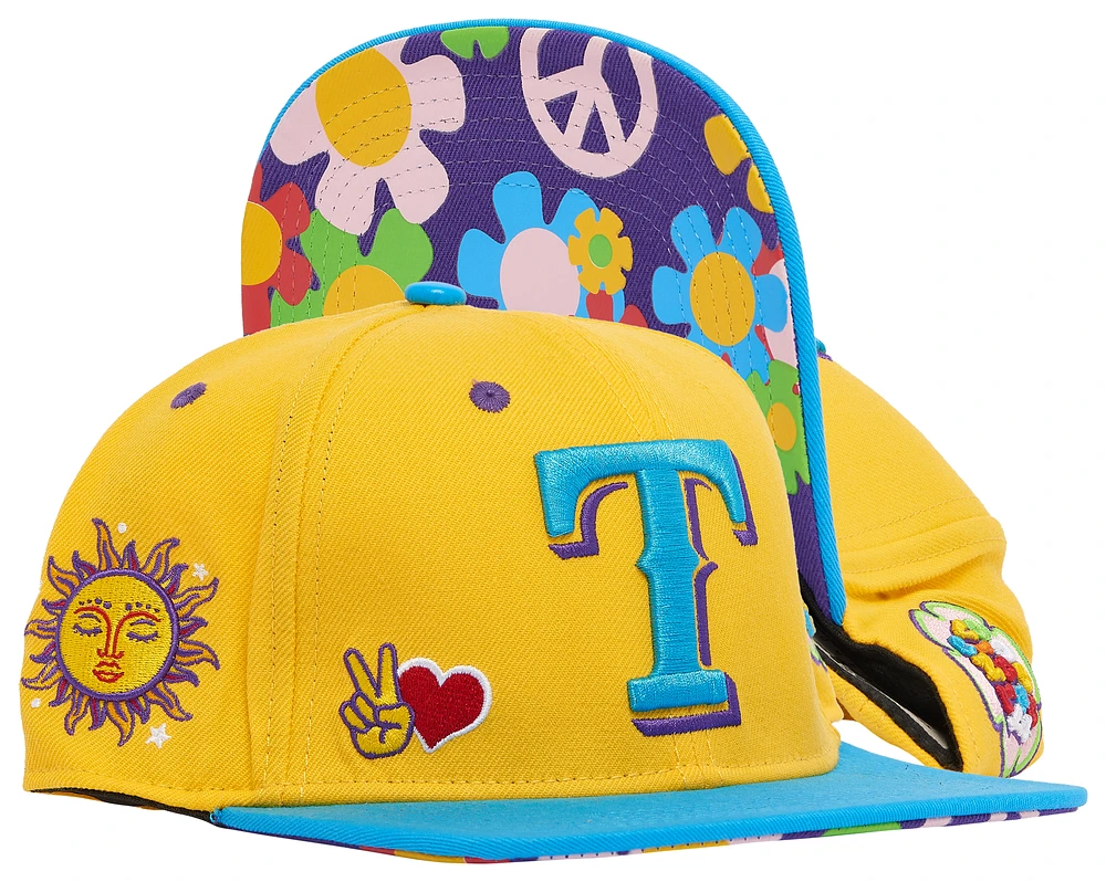 Pro Standard Pro Standard Rangers Peace & Love Wool Snapback - Adult Yellow/Multi Size One Size