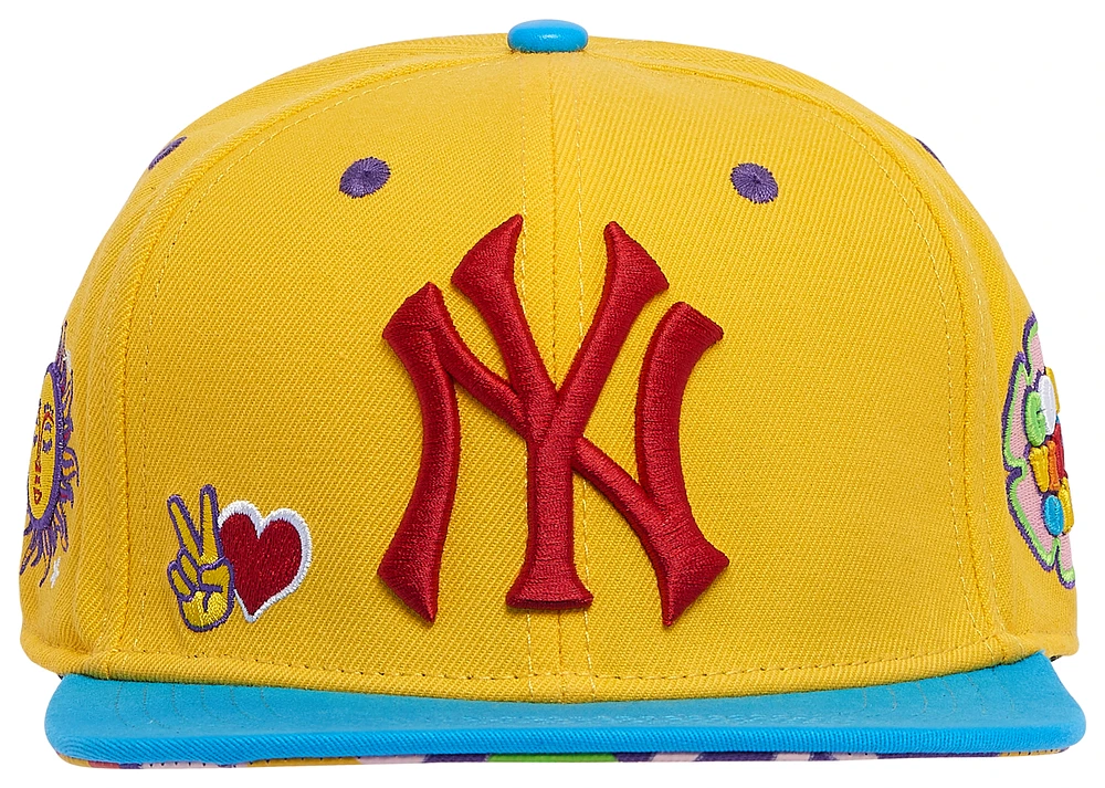 Pro Standard Pro Standard Yankees Peace & Love Wool Snapback - Adult Yellow/Multi Size One Size