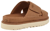 UGG Womens UGG Goldenstar Cross Slides - Womens Shoes Chestnut/Driftwood/Moss Green Size 09.5