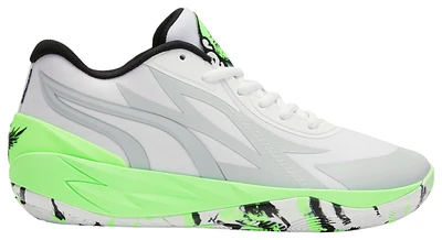 Puma Mens LaMelO Ball MB.02 Lo - Basketball Shoes White/Elektro Green/Grey