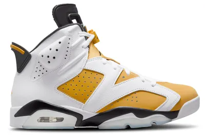 Jordan Mens Retro 6 - Basketball Shoes Yellow Ochre/Black/White