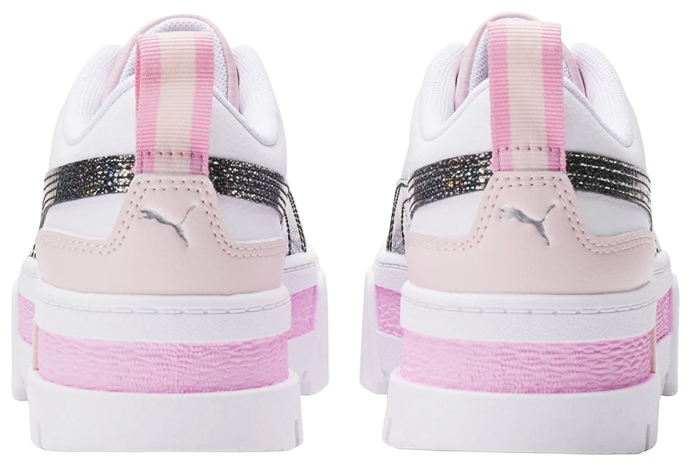 PUMA Girls Mayze - Girls' Grade School Basketball Shoes White/Black/Pink
