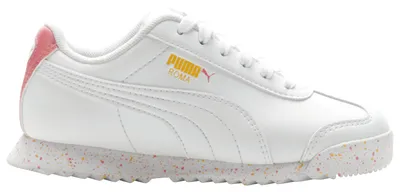 PUMA Boys PUMA Roma - Boys' Preschool Shoes White/Pink/Yellow Size 03.0