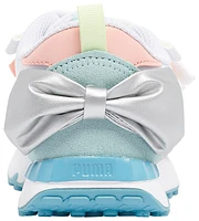 PUMA Girls PUMA Rider Bow Alt Closure - Girls' Preschool Basketball Shoes Blue/Green/White Size 03.0