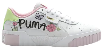 PUMA Girls Cali Bouquet - Girls' Grade School Running Shoes White/Pink/Green