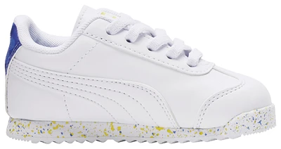 PUMA Boys PUMA Roma - Boys' Toddler Shoes White/Yellow/Blue Size 07.0