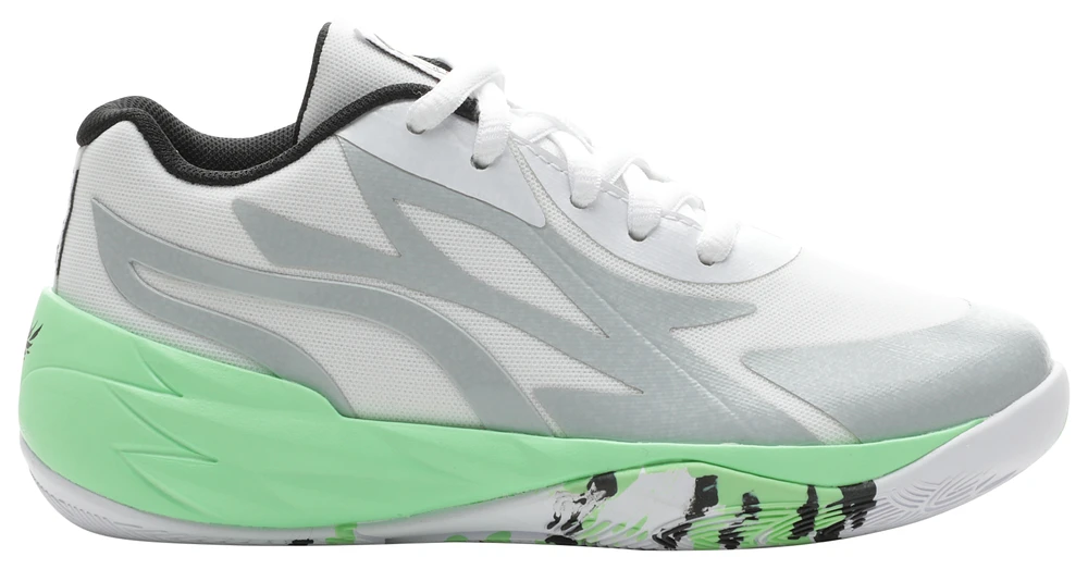 PUMA Boys MB.02 Lo LaMel-O - Boys' Preschool Basketball Shoes Elektro Green/White