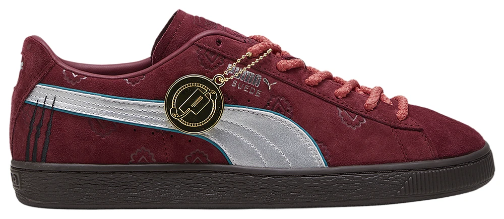 PUMA Mens Suede Shanks - Running Shoes Burgundy/Silver/Black