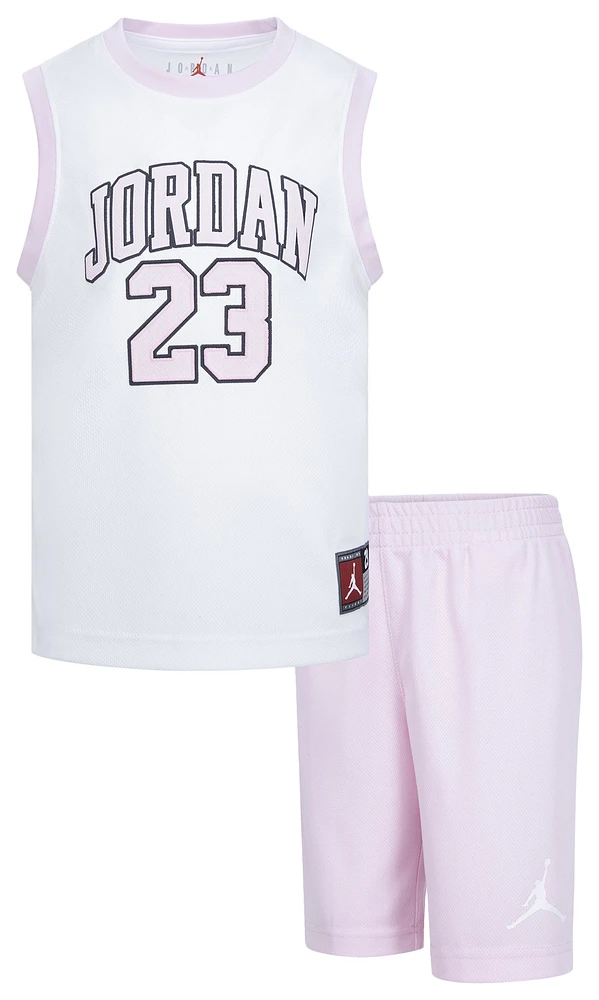 Jordan Girls 23 Jersey Set - Girls' Preschool Black/Pink Foam