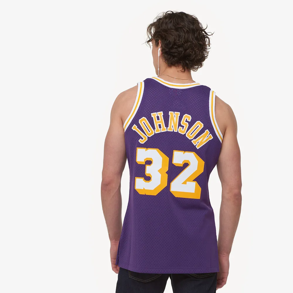 Mitchell & Ness Mens Earvin Magic Johnson Mitchell & Ness SuperSonics Swingman Jersey - Mens Purple Size S