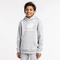 New Balance Boys Classic Fleece Hoodie - Boys' Grade School Grey Heather/White