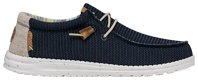 HEYDUDE Mens HEYDUDE Wally Stretch - Mens Shoes Navy/Tan/White Size 09.0