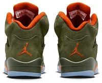 Jordan Boys Retro 5 - Boys' Grade School Shoes Army Olive/Solar Orange