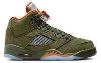 Jordan Boys Retro 5 - Boys' Grade School Shoes Army Olive/Solar Orange