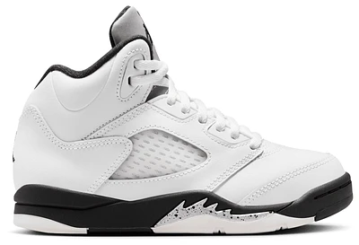 Jordan Boys Retro 5 - Boys' Preschool Basketball Shoes Black/White/Sail