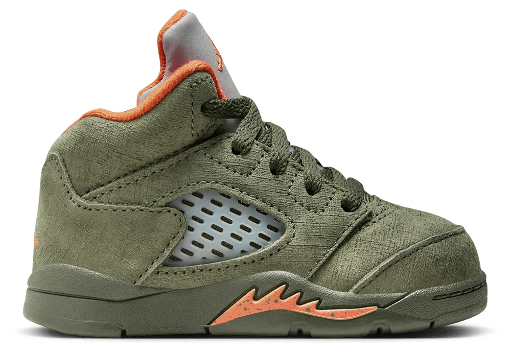 Jordan Boys Retro 5 - Boys' Toddler Shoes Army Olive/Solar Orange