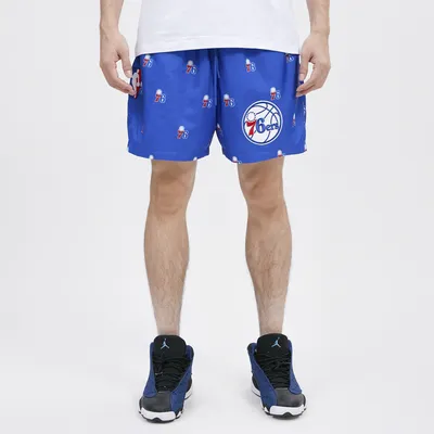 Pro Standard Mens Pro Standard 76ers Mini Logo Woven Shorts