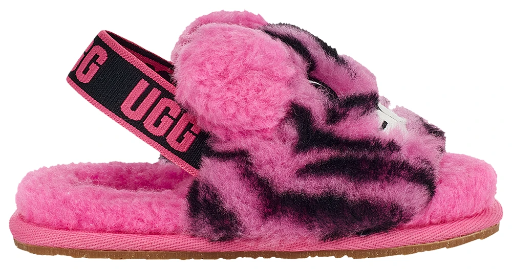 UGG Girls Fluff Yeah Boots - Girls' Toddler Black/Pink