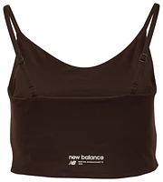 New Balance Womens Linear Heritage Soft Bra Top - Black/Black