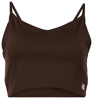 New Balance Womens Linear Heritage Soft Bra Top - Black/Black