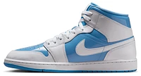 Jordan Mens Air 1 Mid SE - Basketball Shoes White/White/Carolina