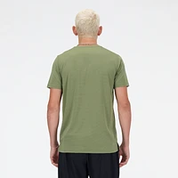 New Balance Mens Sport Essentials Run Short Sleeve T-Shirt - Dark Olivine/Dark Olivine