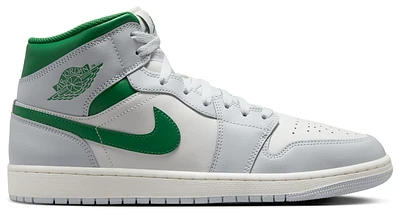 Jordan Mens AJ 1 Mid - Basketball Shoes Pine Green/Summit White/Pure Platinum