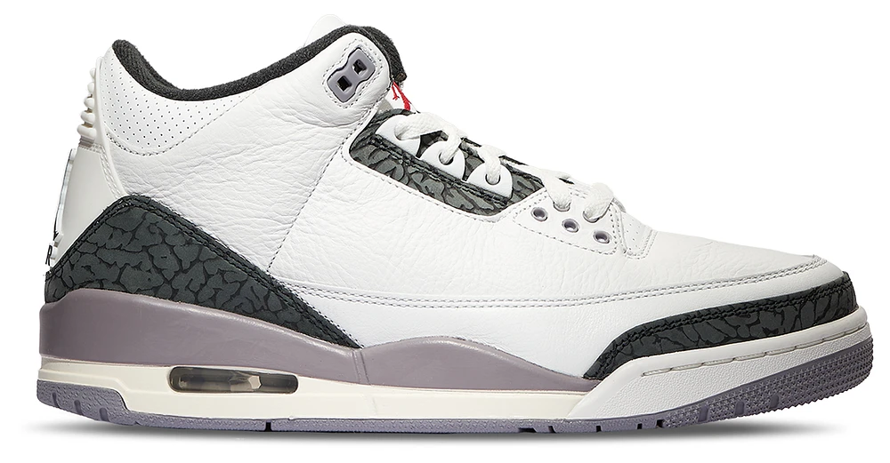 Jordan Mens Retro 3 - Basketball Shoes White/Red/Grey