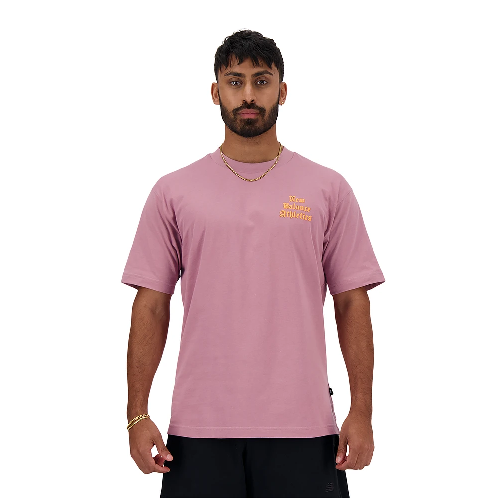 New Balance Mens Sport Essentials Logo Puff T-Shirt - Orange/Red